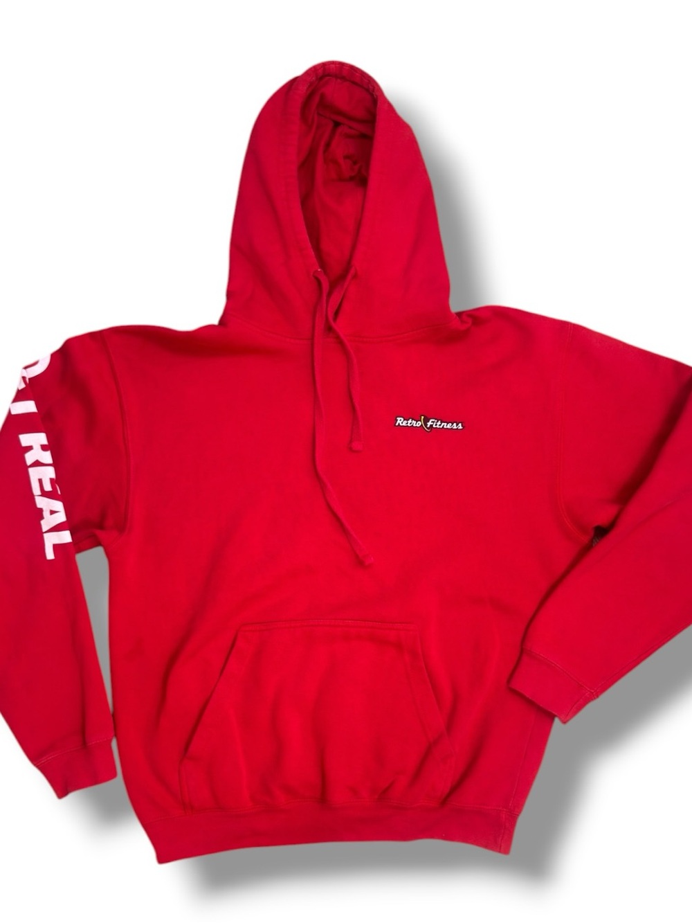 Men's Red Retro Fitness Hoodie Sweatshirt
